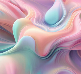 Poster - Vibrant pastel colored abstract smooth and sot wavy curvy lines background, banner design.