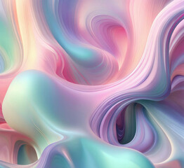 Poster - Vibrant pastel colored abstract smooth and sot wavy curvy lines background, banner design.