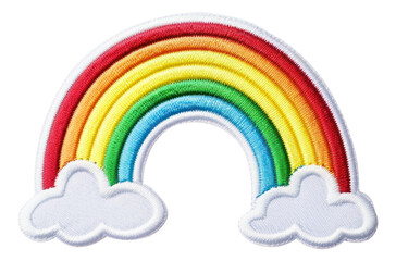 rainbow embroidery patch isolated.