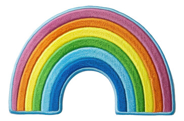 rainbow embroidery patch isolated.