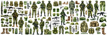 Set Of A Military Soldier Equipment