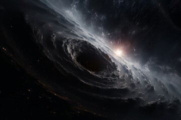 Wall Mural - The Black Hole and the Big Bang Conveyed as a Dream in Serene Atmospheric Perspective