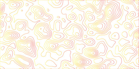Fototapete - Abstract white background with yellow gradient Topographic line map pattern. Contour elevation topographic and textured Background Modern design with White background with topographic wavy patte.