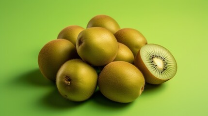 Wall Mural - Kiwi fruit on vibrant background