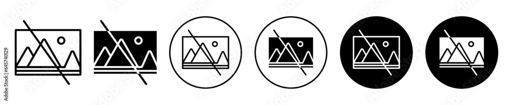 No image Icon. Photography restriction symbol. Picture camera not ...
