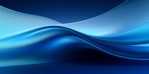 Fototapete - Abstract Blue Wave Wallpaper in a Contemporary Precisionist Style