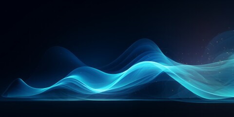 Fototapete - Abstract Blue Wave Wallpaper in a Contemporary Precisionist Style