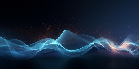Fototapete - Abstract Blue Wave Wallpaper in a Contemporary Precisionist Style