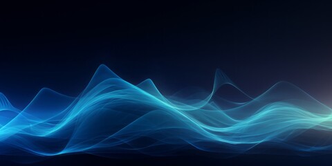 Fototapete - Abstract Blue Wave Wallpaper in a Contemporary Precisionist Style