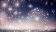 © Neitiry - Blurred christmas background with fireworks, festive bokeh. New year greeting card, postcard with copyspace.