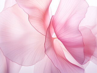 Background with pink flower petals, macro detail