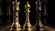 Chess pieces two kings and queen