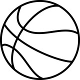 Fototapeta Pokój dzieciecy - Black basketball ball vector graphic