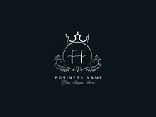 Minimalist FF Floral Logo, Initial Luxury Ff F F Letter Logo Icon Vector For Shop