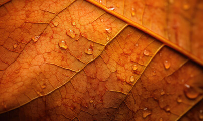 Wall Mural - Close-up autumn dry leaf textured wallpaper.