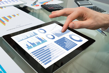 Aufkleber - Two Businessman Working On Digital Tablet