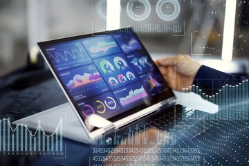 Fototapete - Data Analyst Using Data Analytics KPI