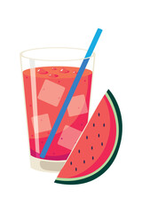 Wall Mural - fruit drink watermelon icon