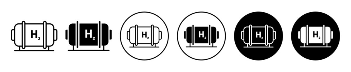 Fototapete - hydrogen gas icon. h2 fuel storage tank symbol. clean power container vector. renewable energy gas s