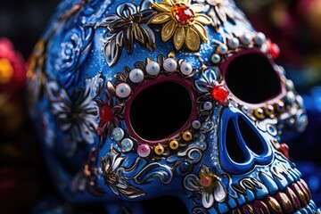 Aufkleber - close-up skull for the Day of Remembrance of the Dead in Mnksik.