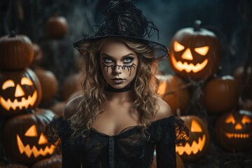 Poster - Girl in a witch costume.