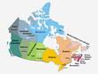 canada political map. map of canada with its provinces. canada map.