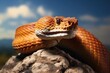 Snake on a stone close-up.