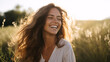 © Argun Stock Photos - Portrait of a beautiful young woman with long hair in the field