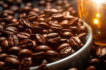 Poster - Coffee beans in a close-up.