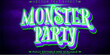 © QuillArtistry - Monster party text effect, editable pumpkin and halloween text style