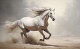 Fototapeta Konie - white horse running