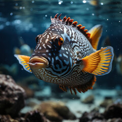 Wall Mural - Triggerfish in its Natural Habitat, Wildlife Photography, Generative AI