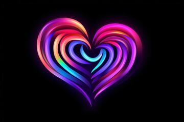 Wall Mural - Radiant neon glowing heart sign