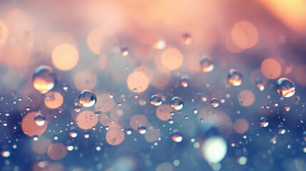 Wall Mural - immerse yourself in the beauty of raindrops on a rainy evening, as they blend into a dreamy bokeh pa