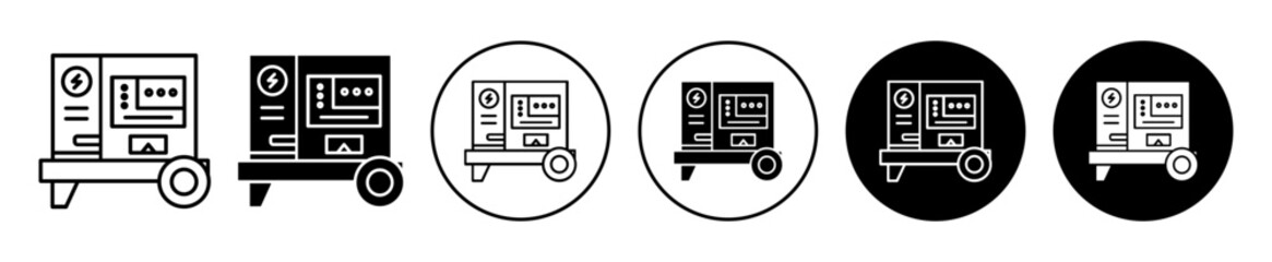 Poster - Electric generator icon. Industrial power supply motor engine symbol. Portable standby electricity backup equipment vector. 
