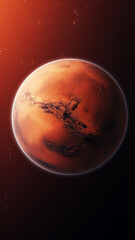Wall Mural - planet mars in deep space, background banner or wallpaper poster style