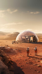Wall Mural - planet mars in deep space, background banner or wallpaper poster style