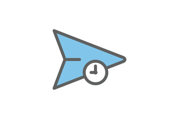 Poster - Timed . Icon. Communication. Vector Icon. Icon related to Communication. Suitable for web site design, app, user interfaces. Flat line icon style. Simple vector design editable