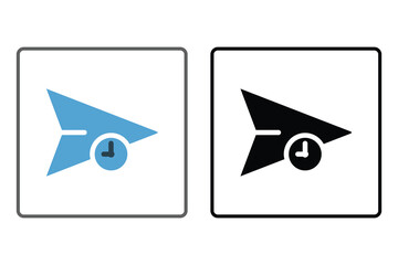 Poster - Timed . Icon. Communication. Vector Icon. Icon related to Communication. Suitable for web site design, app, user interfaces. Solid icon style. Simple vector design editable
