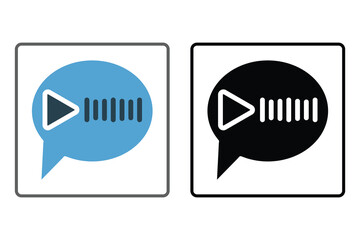 Poster - Video Chat Bubbles Icon. Icon related to Communication. Suitable for web site design, app, user interfaces. Solid icon style. Simple vector design editable