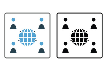 Poster - Global Communication Icon. Icon related to Communication. Suitable for web site design, app, user interfaces. Solid icon style. Simple vector design editable
