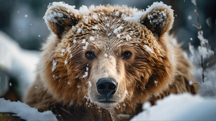 Wall Mural - portrait of a brown bear. generative ai