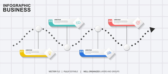 Wall Mural - Set of infographic elements data visualization vector design template. Can be used for steps, options, business process, workflow, diagram, flowchart concept, timeline, marketing icons, info graphics.