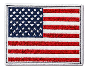 USA flag embroidery patch isolated.