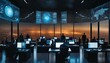 © ibreakstock - Security team in futuristic cybersecurity workspace with advanced encryption and biometric access