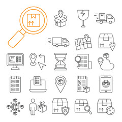 collection of icons about tracking. outline icon