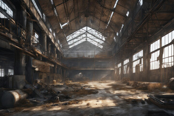  interior of a post apocalyptic building