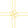 Digital png illustration of yellow present ribbon with bow on transparent background