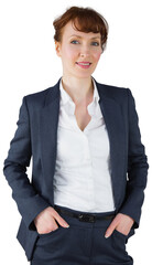 Poster - Digital png photo of caucasian businesswoman on transparent background
