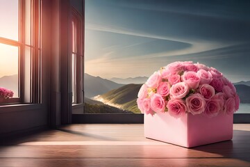 Wall Mural - bouquet of roses in a vase